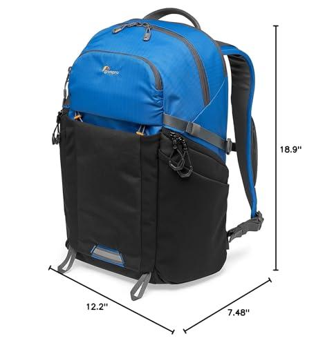 Lowepro Lowepro LP37253-PWW Photo Active Outdoor Camera Backpack, with QuickShelf Dividers, fits Tablet 15 inch/3L Hydration, for Mirrorless Sony, Canon, Nikon, Gimbal, Drone, DJI, Osmo, Mavic, Blue/Black