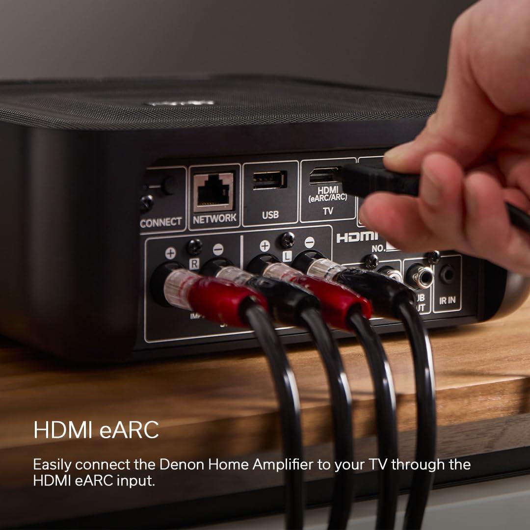 Denon Denon Home Amplifier (100W x 2), Compact Stereo Amplifier with HEOS Built-in, High-Res Audio, Dolby Digital Plus Decoding, Wireless Music Streaming via Wi-Fi, AirPlay 2, and Bluetooth