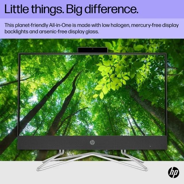 HP HP 21.5" FHD All-in-One PC, Intel Pentium Silver J5040, Intel UHD Graphics 605, 8GB RAM, 128GB SSD, 720p HD Camera, Wi-Fi and Bluetooth, Black, Windows 11 Home in S Mode (Model: 22-dd0153w)
