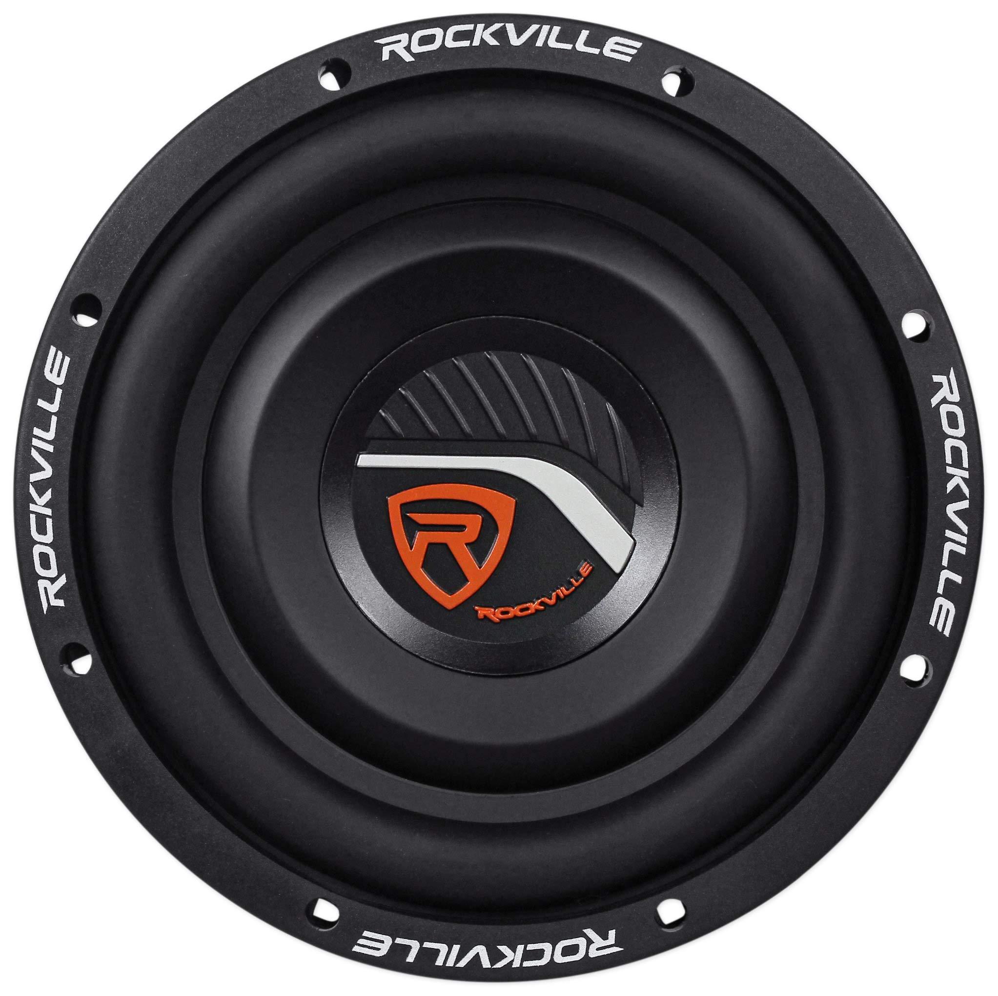 Rockville (2) Rockville W8T4-S4 8" Shallow Mount 2000w Car Subwoofers 4 Ohm Subs