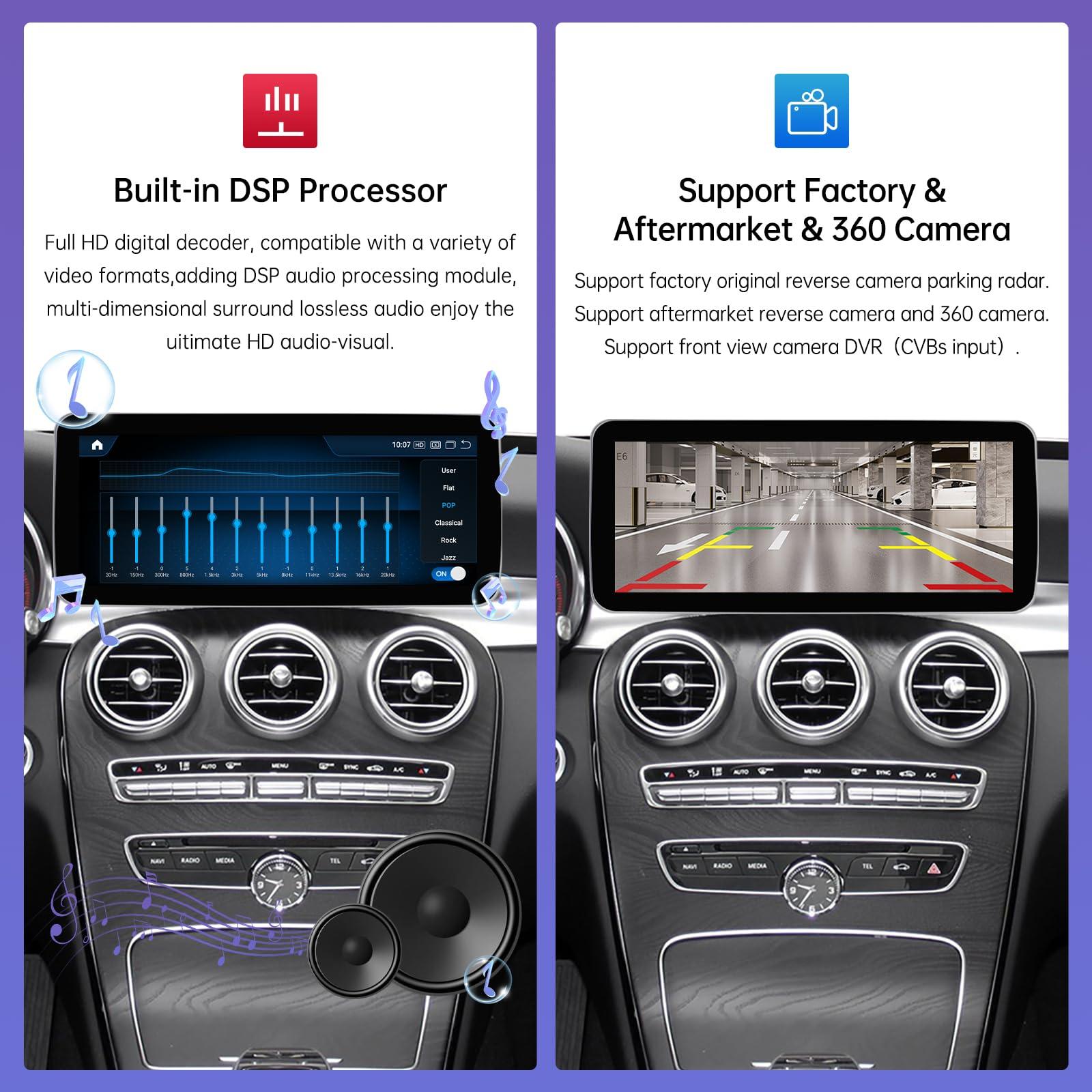 Road Top Road Top Android 13 Car Radio Touchscreen 12.3'' Car Stereo for Mercedes Benz C GLC Class W205 2015-2018 Year with NTG5.0, 8+256 GB, Support Wireless Carplay, Android Auto, Navigation, Camera