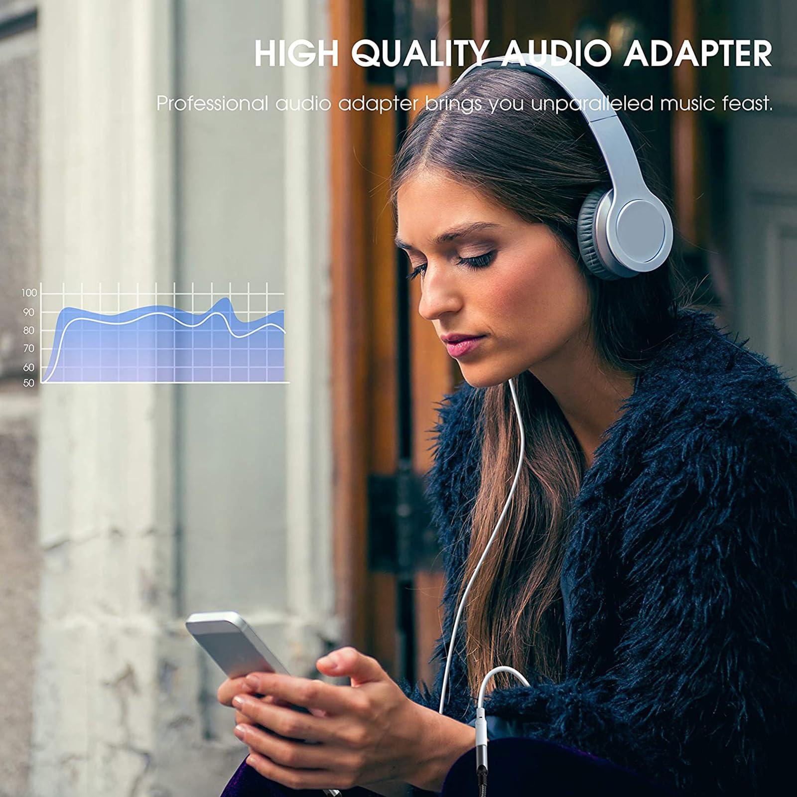 Tek Styz Tek Styz USB C to 3.5mm Headphone Adapter Compatible with Sonim XP8 with Digital DAC Chip That's Dual 1/8 inch TypeC/PD! (2Pack / Black)