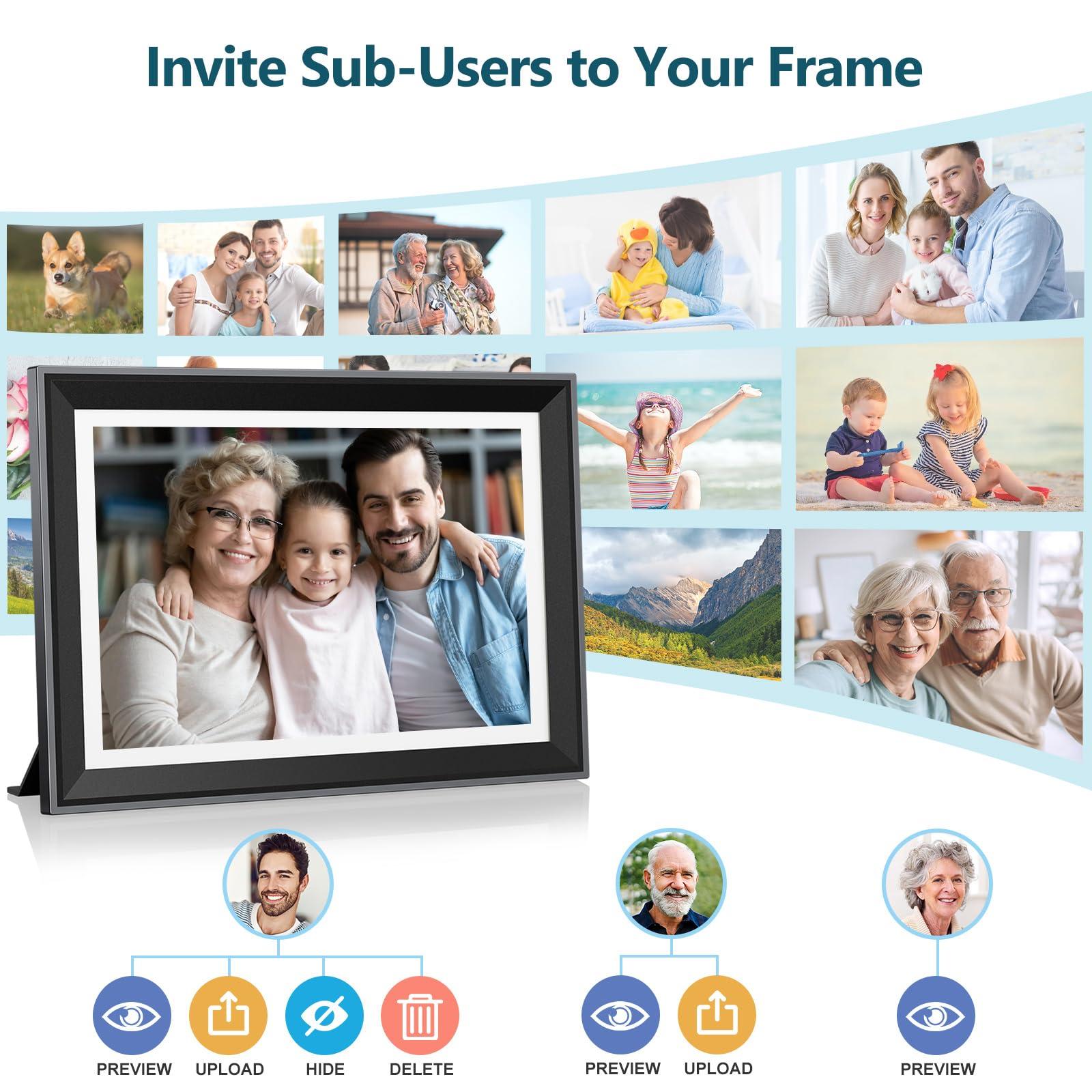Atatat Atatat 10.1 Inch WiFi Digital Photo Frame, Electronic Smart Picture Frame with IPS Touch Screen, Internal 32GB Storage & Multi-User Binding, Easy Set Up and Instantly Photo Upload via APP or EMAIL
