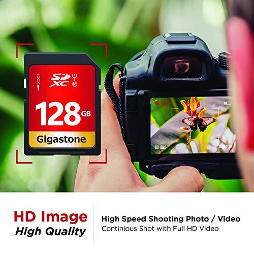 Gigastone Gigastone 128GB SD Card UHS-I U1 Class 10 SDXC Memory Card High Speed Full HD Video Canon Nikon Sony Pentax Kodak Olympus Panasonic Digital Camera