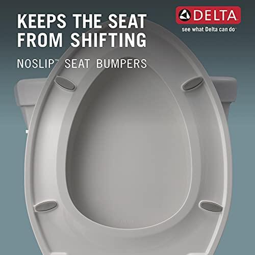 DELTA FAUCET Delta -Faucet Wycliffe Slow Close Elongated Toilet Seat with Non-Slip Seat Bumpers, Soft Close Toilet Seat Elongated, Toilet Seat Slow Close, White 811901-WH