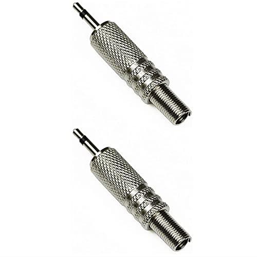 CESS CESS 2.5mm Mono TS Plug Jack Solder Audio Cable Connector (2 Pack)