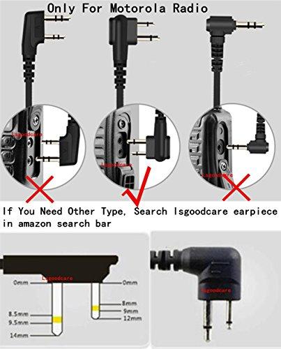 Lsgoodcare Lsgoodcare 2 Pin Advanced G Shape Earhook Police Earpiece Headset Earphone PTT and Mic Compatible for Motorola 2 Way Radio CP040 CP200 CP100 CLS1110 GP2000 VL50 Security Walkie Talkie,Pack of 5