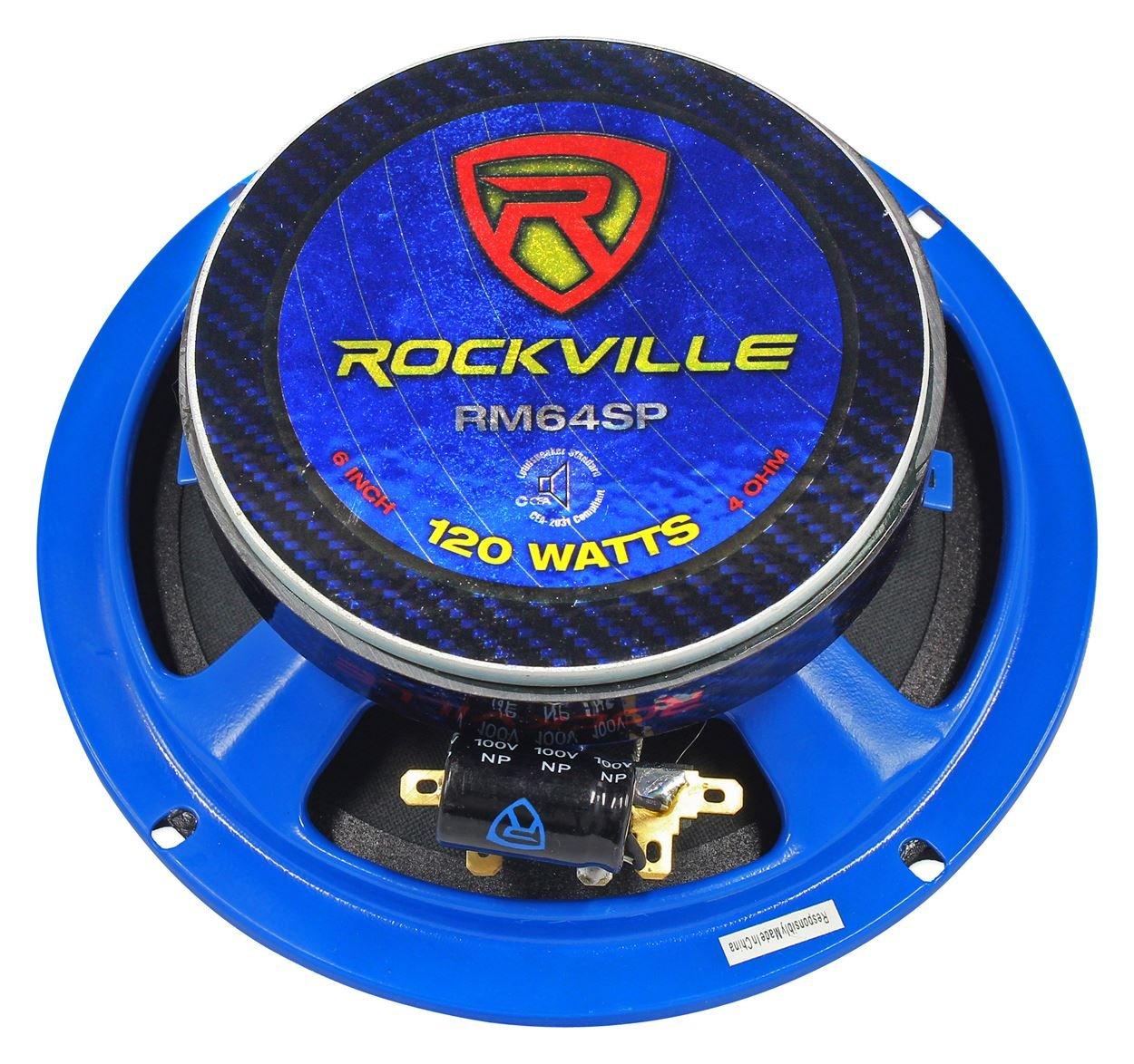 Rockville Rockville (6) RM64SP CEA Compliant 6.5 480W Midrange Car Speakers 4 Ohm