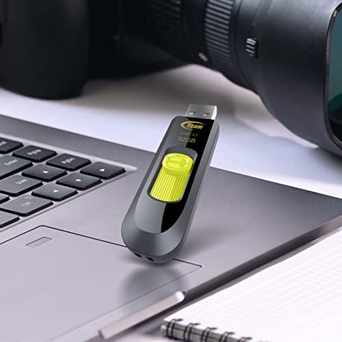 TEAMGROUP TEAMGROUP C145 32GB 50 Pack USB 3.2 Gen 1 (3.1/3.0) USB Flash Thumb Drive, External Data Storage Memory Stick Compatible with Computer/Laptop (Black-Yellow) TC145332GY25