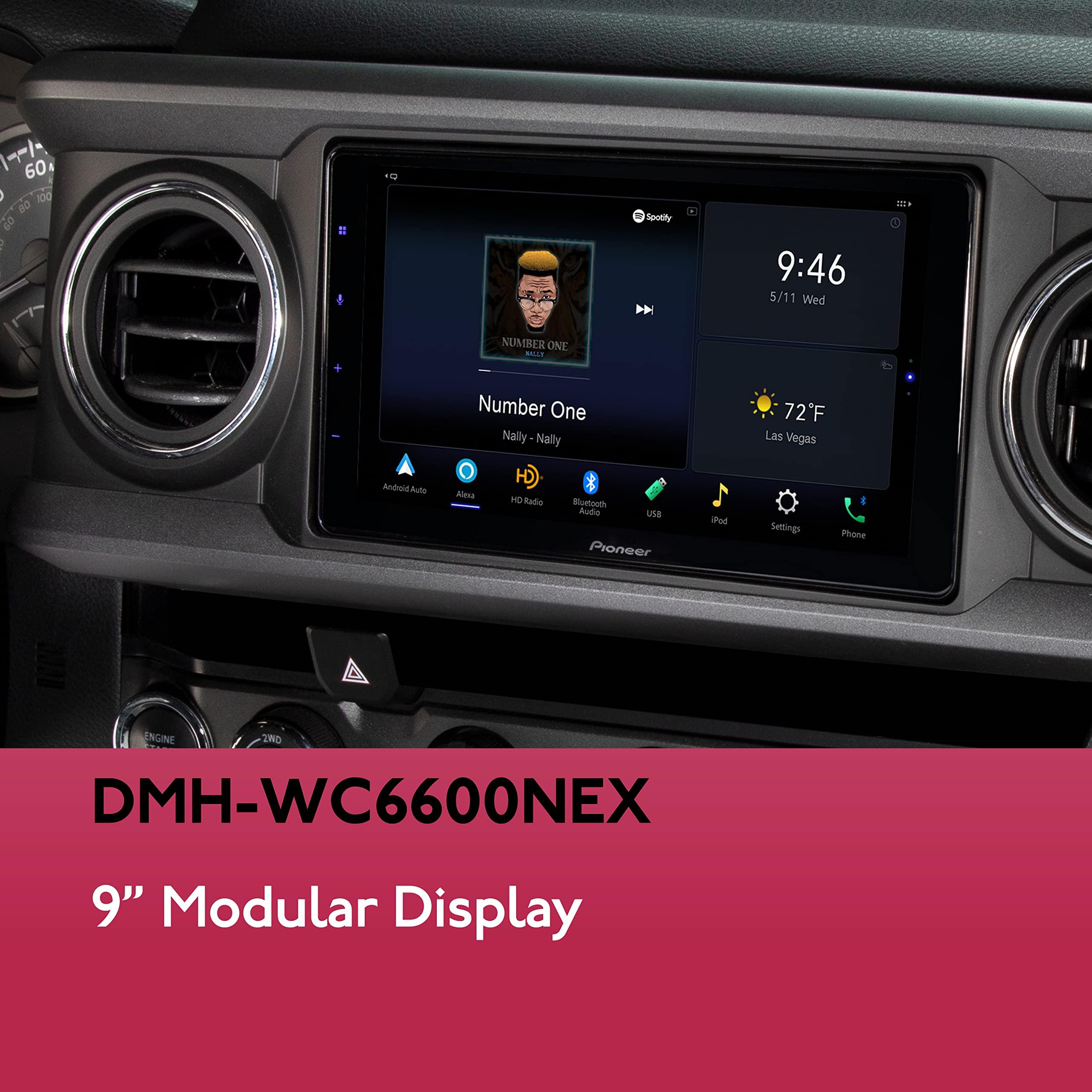 PIONEER Pioneer DMH-WC6600NEX Digital Multimedia Receiver with Wireless Apple CarPlay and Android Auto, 9\" Floating Capacitive Touchscreen, Modular Double-DIN, Built-In Bluetooth, WiFi and Amazon Alexa