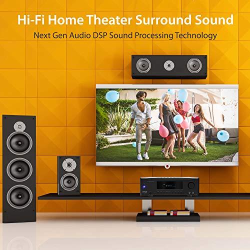 Pyle Pyle 5.2-Channel Hi-Fi Bluetooth Stereo Amplifier - 1000 Watt AV Home Speaker Subwoofer Sound Receiver with Radio, USB, RCA, HDMI, Mic In, Wireless Streaming, Supports 4K UHD TV, 3D, Blu-Ray -PT694BT