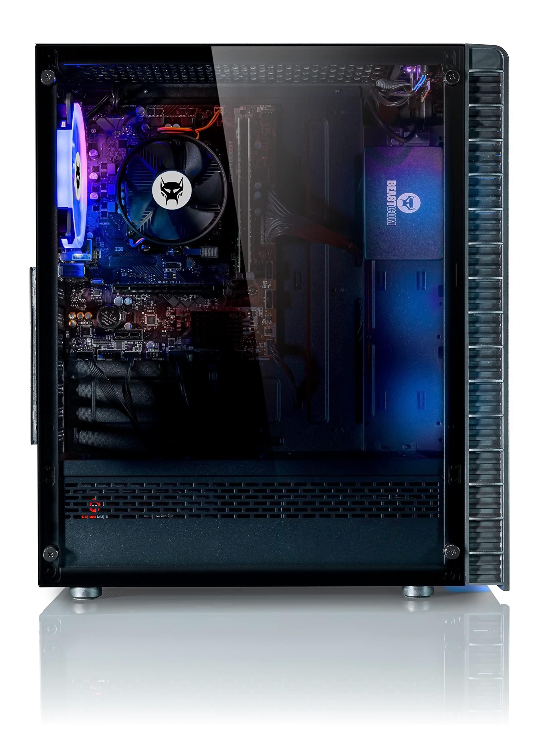 BEASTCOM BEASTCOM Q3 Essential Gaming, 8 Threads Gaming PC, AMD Ryzen 3 4X 4.00GHz, 4K Vega 6 Core Graphics, 16GB RAM, 512GB SSD, HDMI, USB 3.2, WiFi, Windows 11 Pro