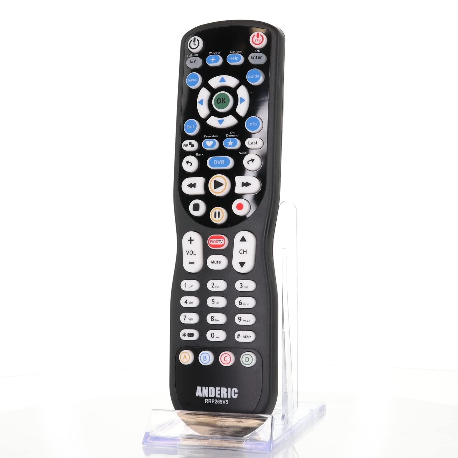 Anderic ANDERIC RRP265V5 Replacement Remote Control Compatible with Verizon FiOS 2-Device, Version 2/3/4/5 RC2655007/01, Work with All FiOS Systems and Set Top Boxes Replacement Controller