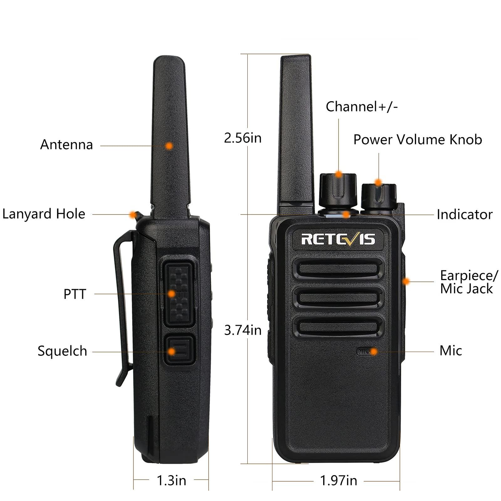 Retevis Retevis RT68 Walkie Talkies Rechargeable (6 Pack) Bundle with IP54 Waterproof Speaker Microphone, Portable Two Way Radios 6 Pack with Six-Way Multi Gang Charger