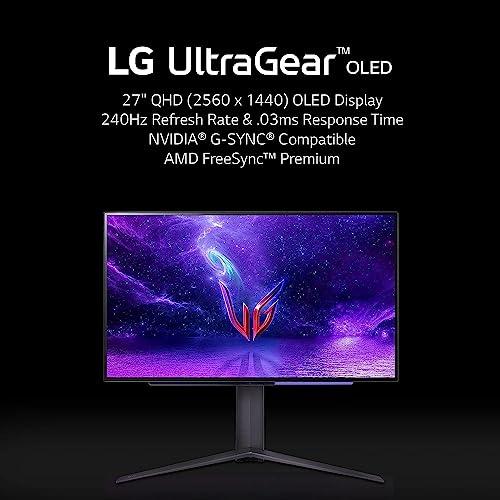 LG LG 27\" Ultragear OLED QHD Gaming Monitor with 240Hz .03ms GtG & nVIDIA G-SYNC Compatible,Black