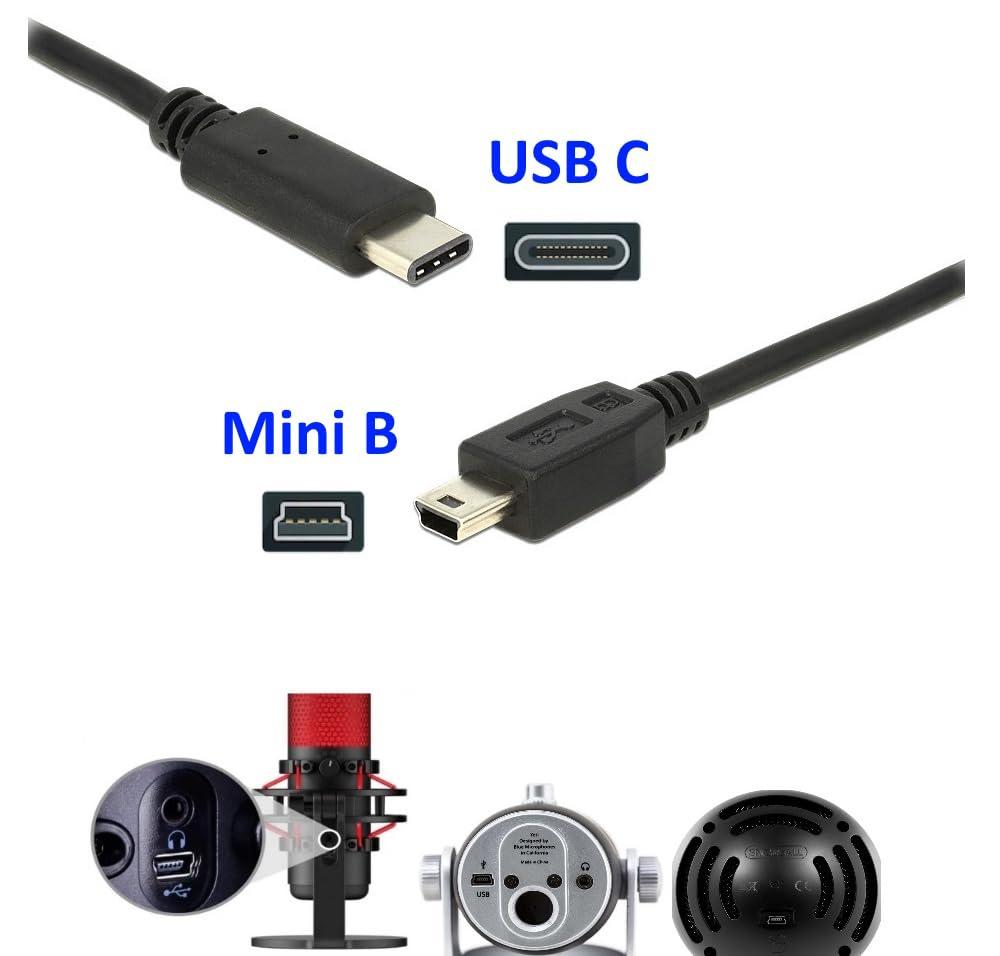 ienza USB C Type C Cable Cord Wire for Blue Yeti Black Out, Blue Snowball iCE USB Microphone, Compatible with New PC, Laptop, iPhone 15 16, Smartphone, MacBook (See Product Pictures & Details Before Buying)