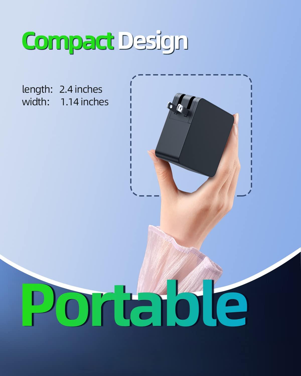 Dexpt ADL45WCC 45W Charger fit for Lenovo ADL45WCG ADL45WCE PA-1450-55LL ADP-45DW B GX20L23044 Laptop Power Adapter-(Safety Certified by UL)/Compact Design/Retractable Prongs/Extended 7.5ft Cord