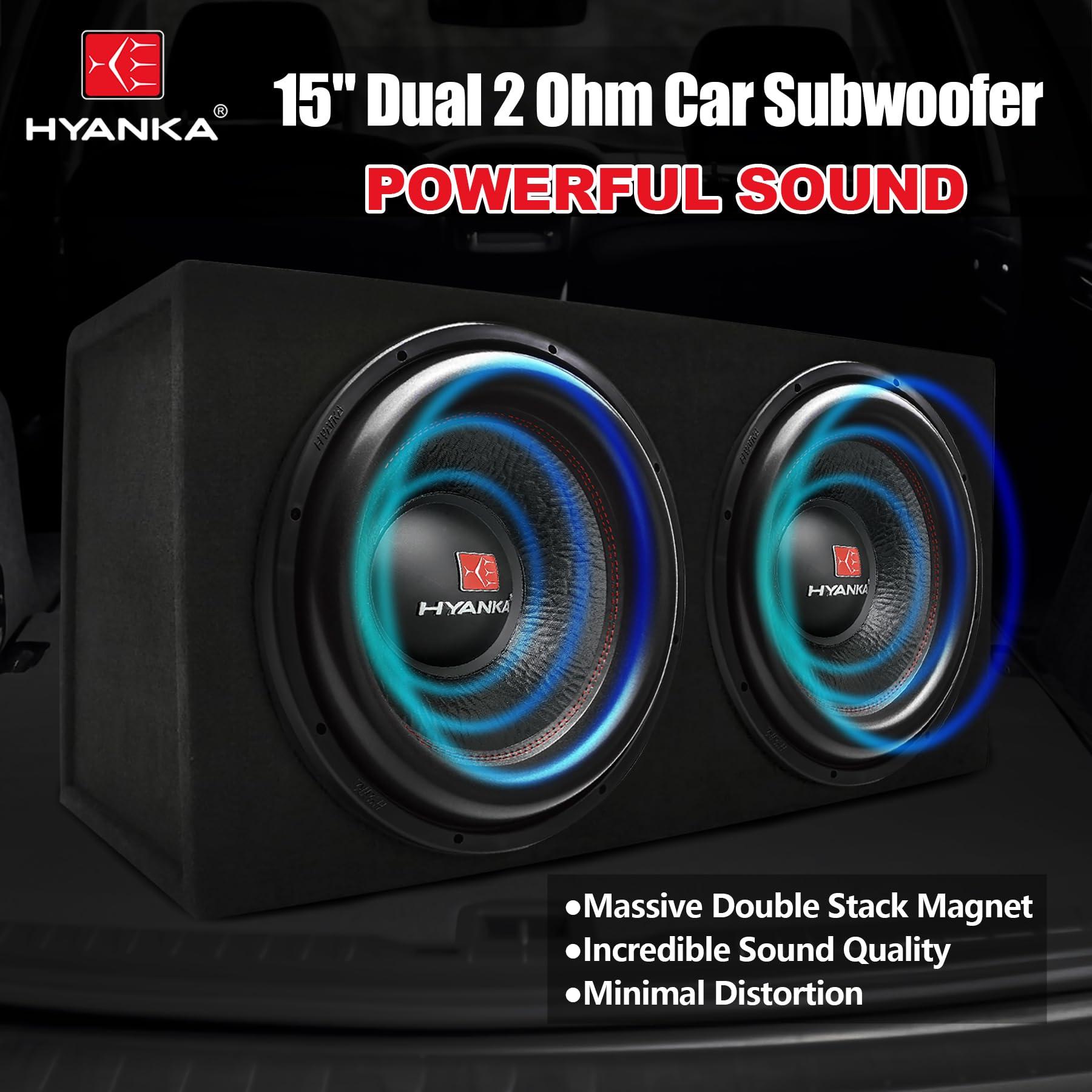 H YANKA H YANKA BSF-15-2 Car Subwoofer paired with The HYANKA CDP-1500D Amplifier Delivers Unmatched Audio Pleasure, Boasting Thunderous Low-Frequency Impact and Exceptional high-Fidelity Sound Quality