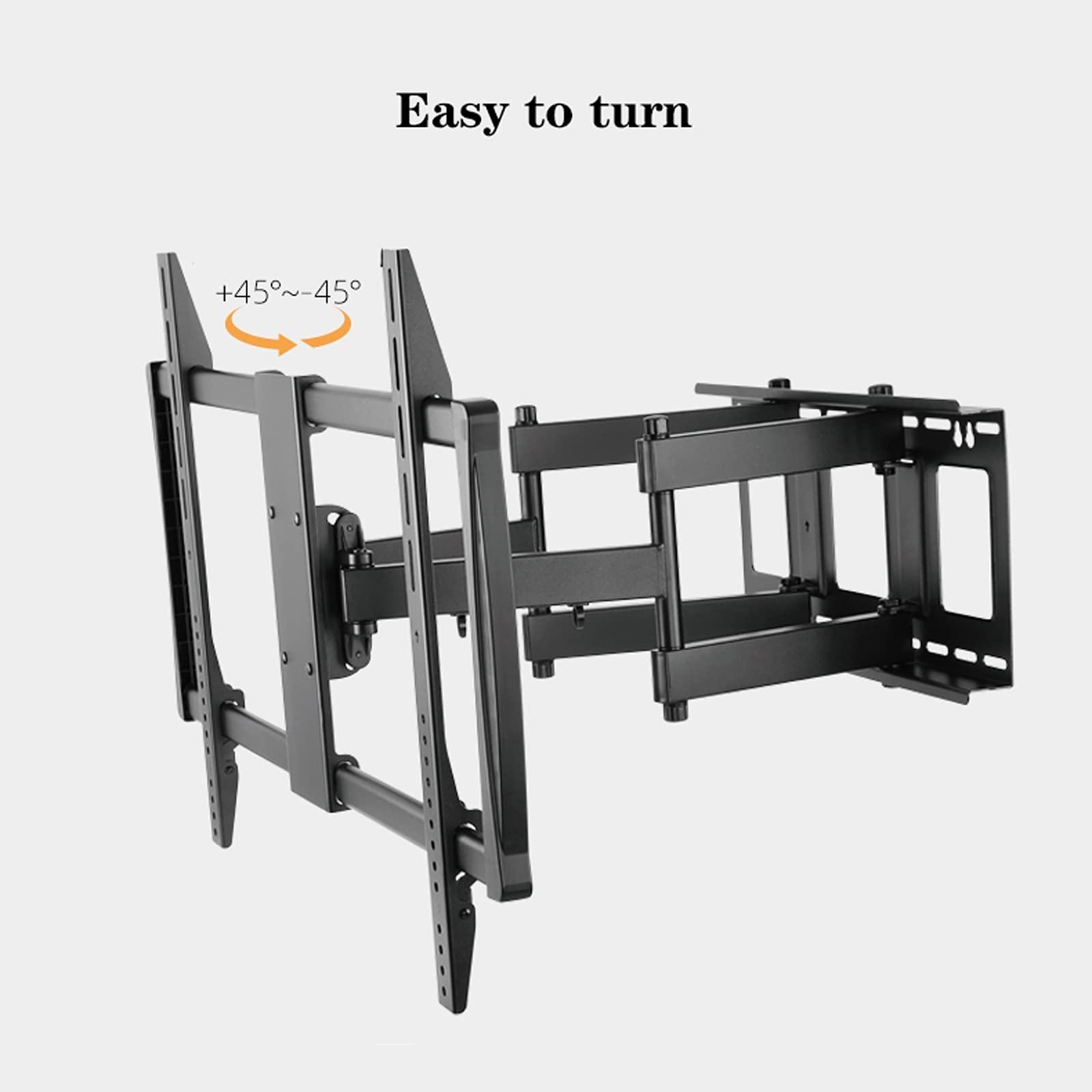 QTBH TV Mounts Universal TV Stand Wall-mounted TV Bracket Full Motion Articulating Arms Extension Tilt Rotation TV Bracket Heavy-duty Steel TV Bracket, Max VESA 900x600mm Up to 176lbs TV Stand TV wall moun