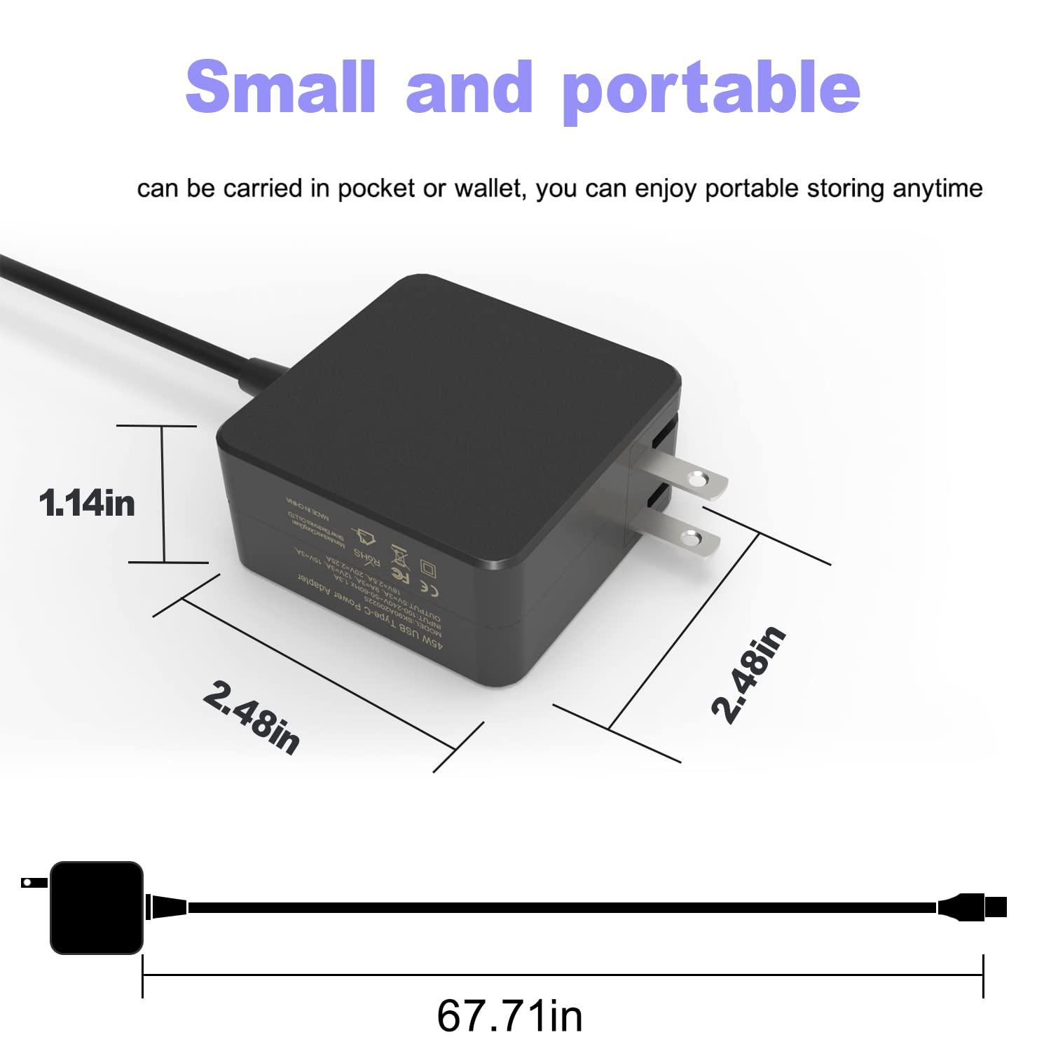 Njiwpnzo 45W USB-C Charger for Chromebook Charger: Samsung Chromebook Charger, Asus/Lenovo/Acer/HP/Dell Chromebook USB C Laptop, Fast Charging Google Chrome Laptop Charger for Computer/Galaxy Book