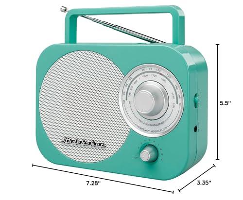 Studebaker Studebaker SB2000TS Teal/Silver Retro Classic Portable AM/FM Radio with Aux Input