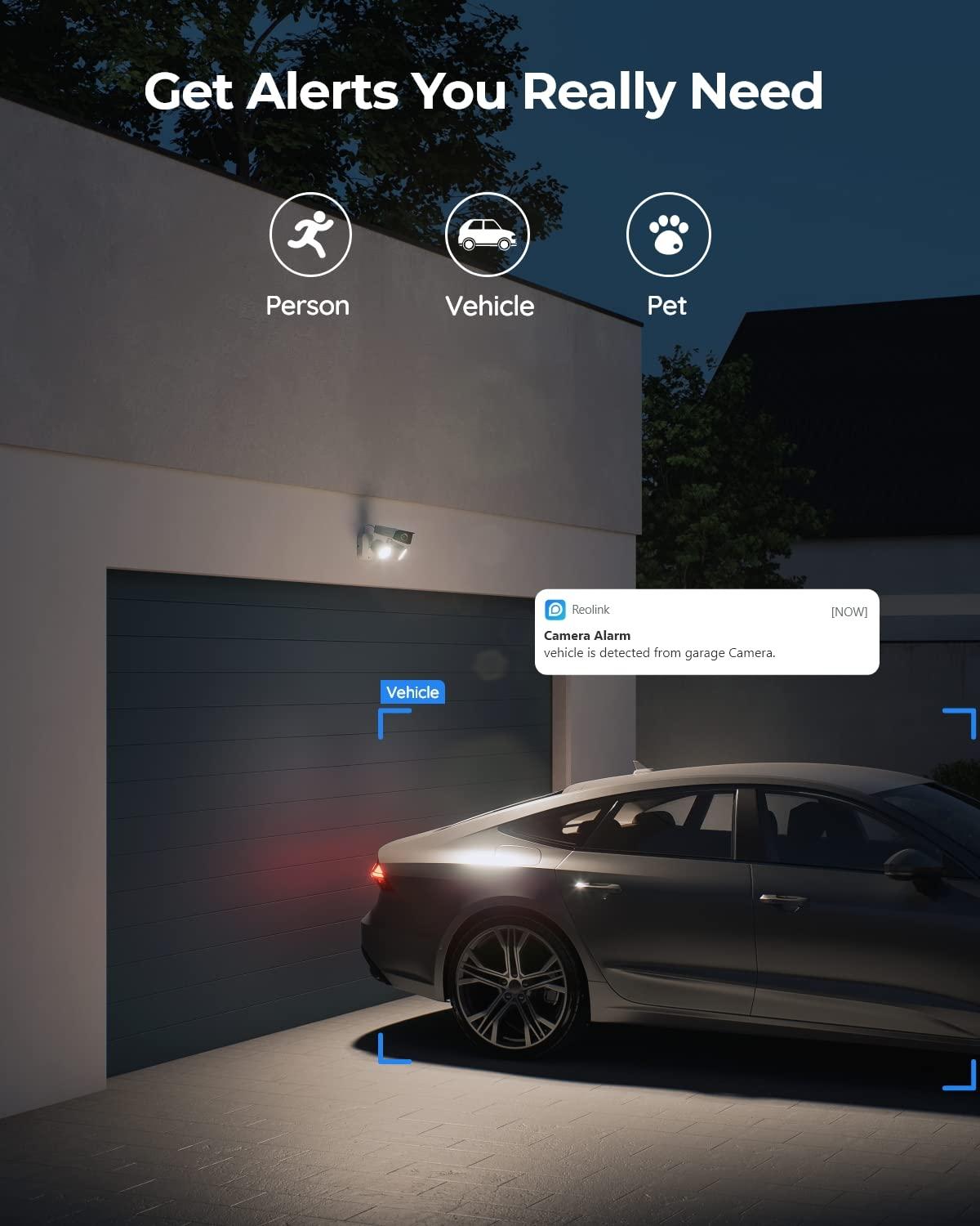 REOLINK REOLINK 4K Floodlight Camera for PoE Security Camera System, IP Outdoor Camera in 180 Degree Ultra-Wide Angle, Human/Vehicle/Pet Alerts, 1800 Lumen Floodlights, Two Way Talk