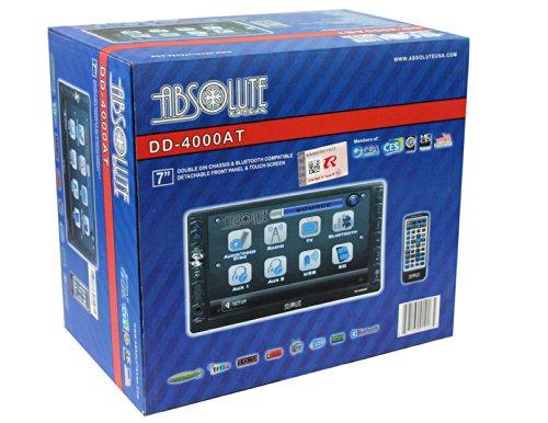 Absolute Absolute USA DD-4000AT 7-Inch Double Din Multimedia DVD Player Receiver with Touch Screen System Display and Detachable Front Panel Built-In Analog TV Tuner with SD/USB Slot