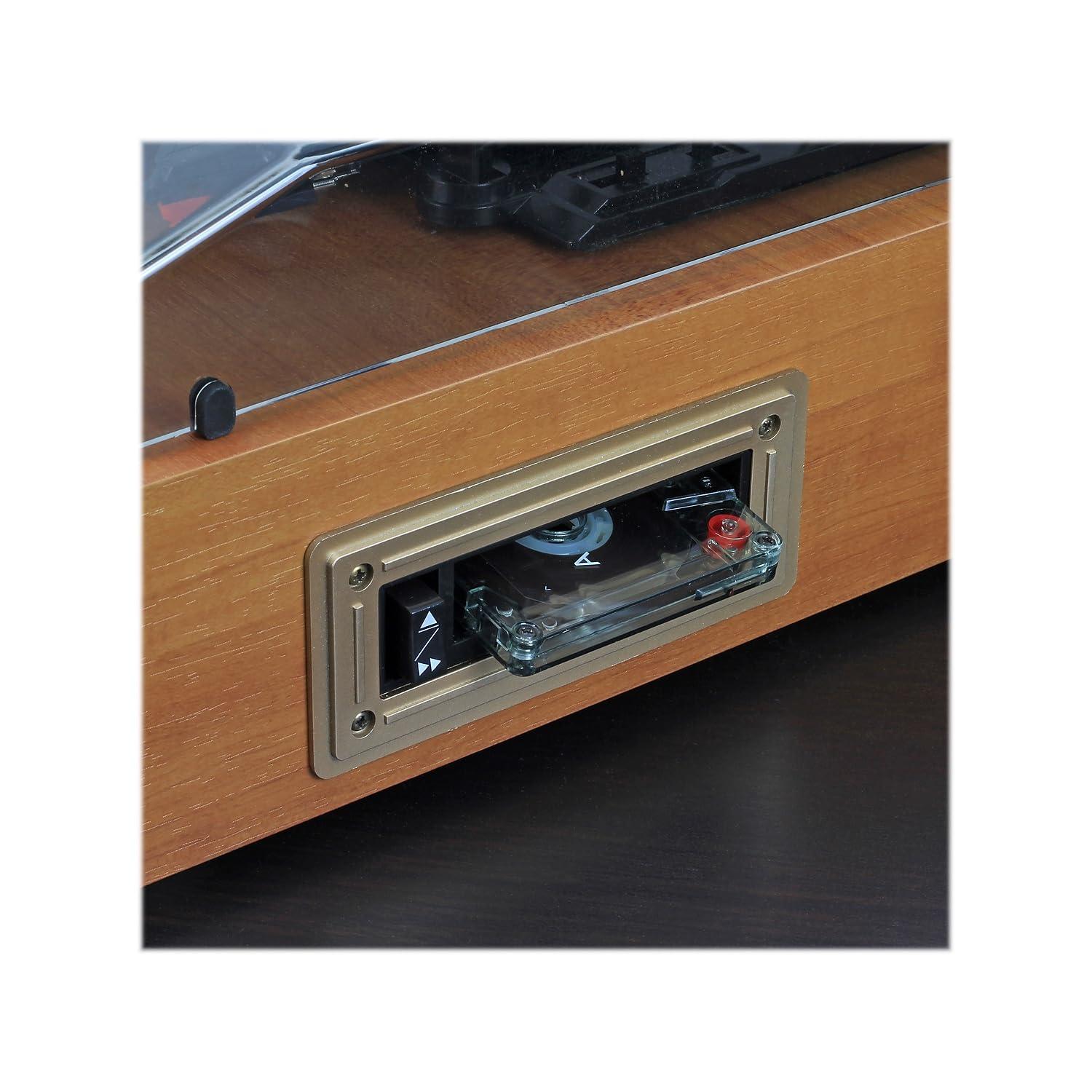 Jensen Jensen JTA-245 Dual Bluetooth Turntable (33/45/78 RPM) Cassette Player/Speakers