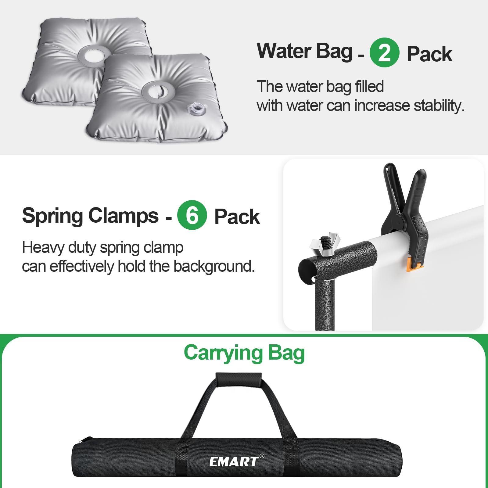 EMART EMART Green Screen Backdrop, 6 x 9 FT Photography Greenscreen Background, 8.5x10ft Backdrop Stand, Four-Legged Photo Backdrop Stand Kit with Foldable Cross Base for Streaming Zoom