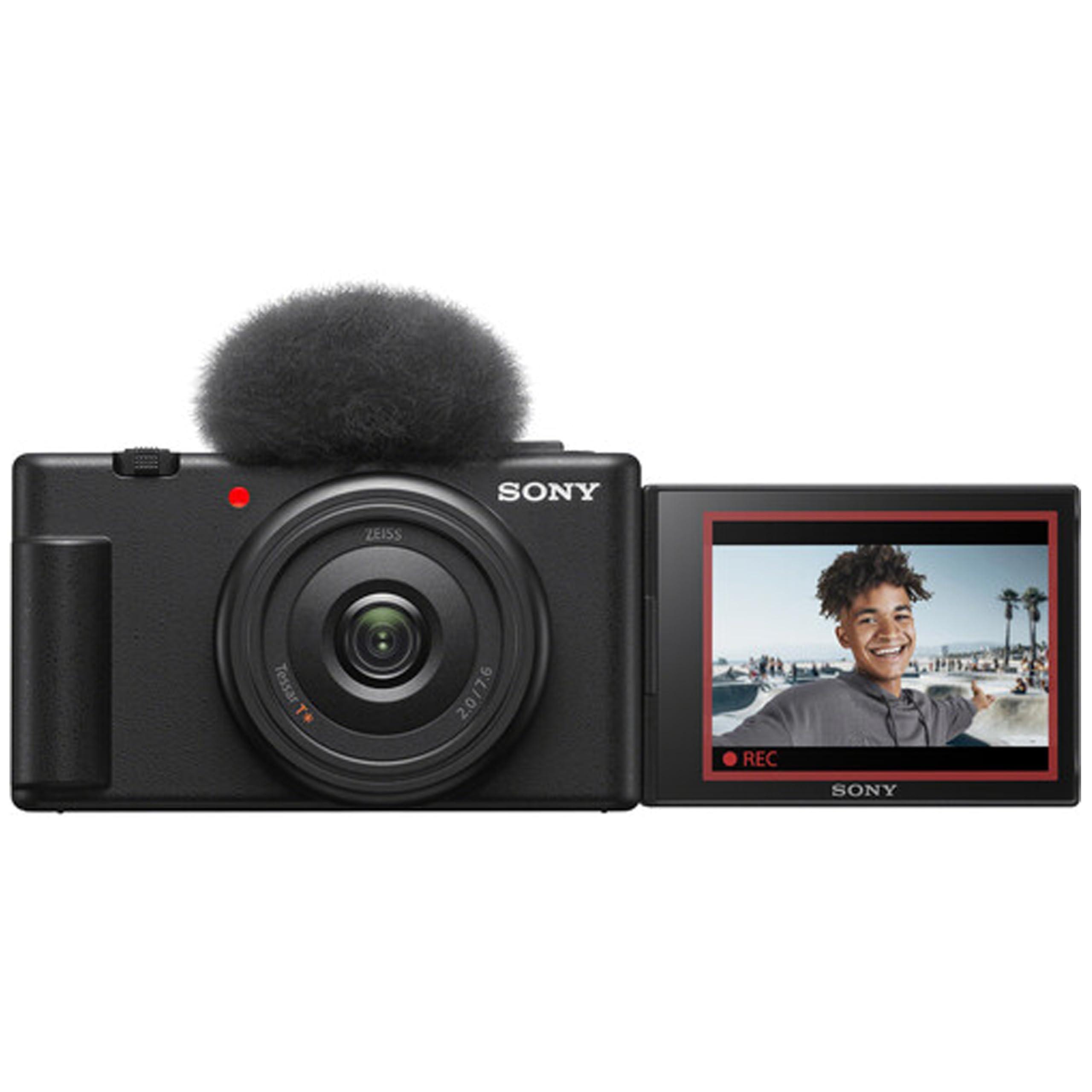 Sony Sony ZV-1F Vlogging Camera |20.1MP | 64GB Extreem Speed Memory,.43 Wide Angle & 2X Lenses, Case. Tripod, Filters, Hood, Grip,Editing Software Kit -Deluxe Bundle, Compact, Black