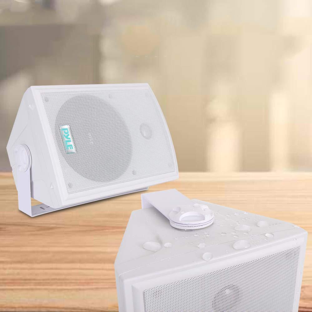 Pyle Pyle Home Pyle PDWR63 Dual Waterproof Outdoor Speaker System-6.5 Inch Pair of Weatherproof Wall or Ceiling Mounted White Speakers w/Heavy Duty Grill,Universal Mount-for Use in The Pool,Patio