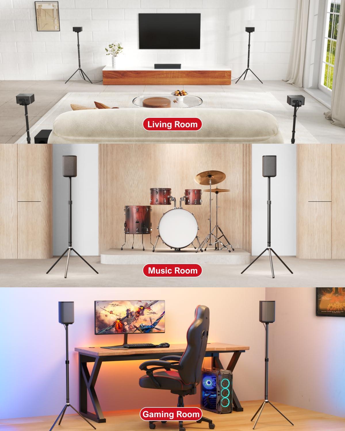 ULTIMEA ULTIMEA Poseidon D50 Sound Bar with Steady 300 Speaker Stands Pair - Home Audio Setup