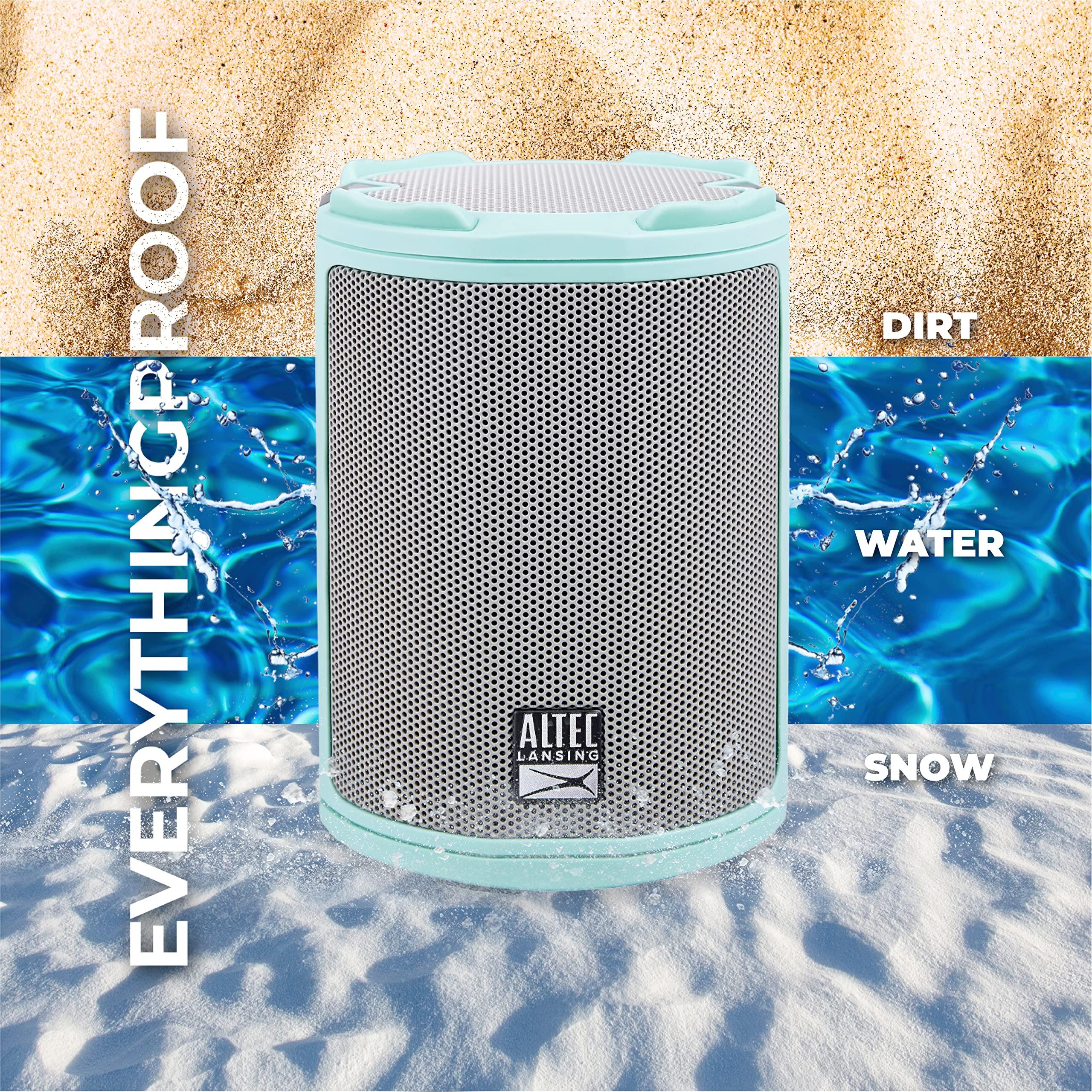 Altec Lansing Altec Lansing - HydraMotion Wireless Bluetooth Speaker with 360 Degree Sound, Portable IP67 Waterproof for Outdoors, Shockproof, Snowproof, Everything Proof, 12 Hour Playtime (Mint Green)