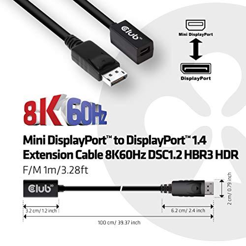 Club 3D Club 3D CAC-1120 Mini DisplayPort to DisplayPort Bi-Directional 1.4/Hbr3 F/M Cable DP 1.4 8K 60Hz 1m - 3.28Ft