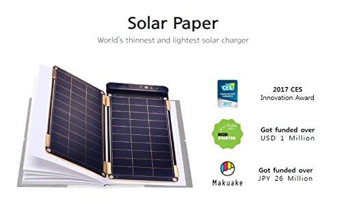 YOLK Solar Paper + Pouch, Paper-Thin and Light Portable Solar Charger with Ultra-High-Efficiency (5W)
