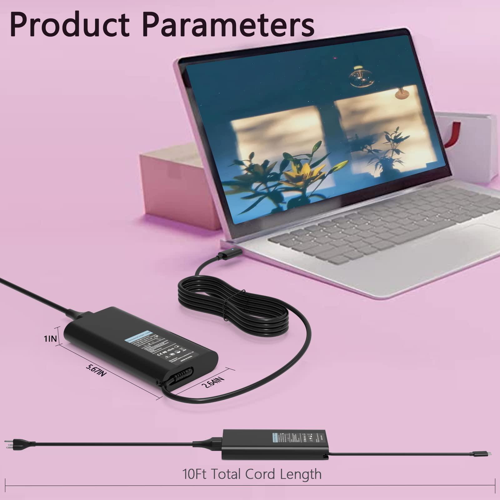 Ruilezyo 130W USB C Laptop Charger for Dell XPS 15 9520 9510 9500 XPS 17 9720 9710 9700 Precision 5570 3571 5680 3590 5480 3551 3490 5530 5490 5690 3560 3570 5770 5470 3561 5550 5560 Type C Power Cord