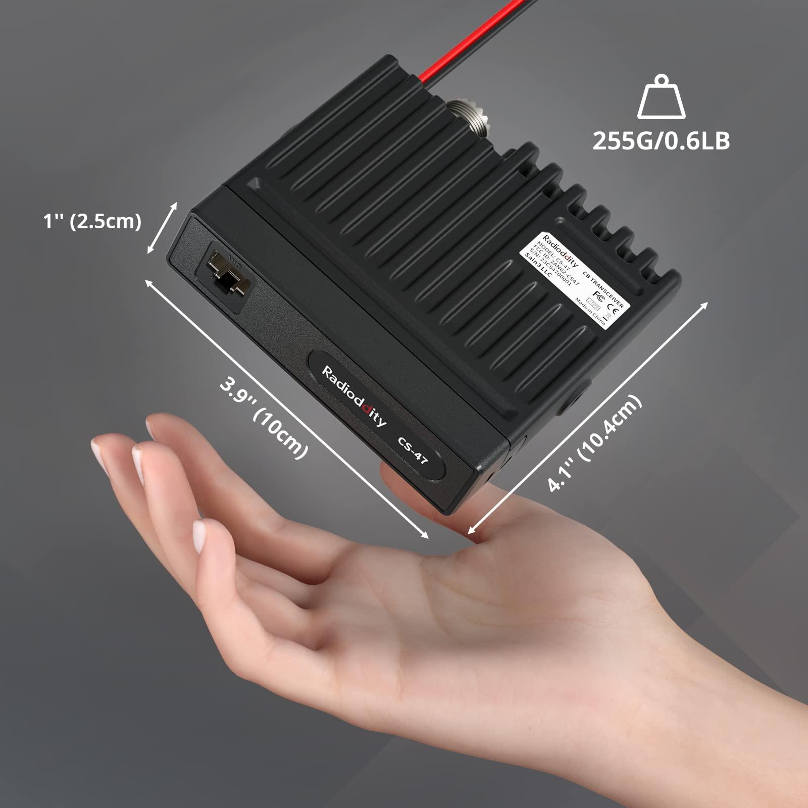 Radioddity Radioddity CS-47 Small CB Radio, AM/FM, 40-Channel, One Hander Microhone Built-in Speaker Noise Reduction, Large 7-Color Backlit LCD Display, VOX, RF Gain Long-Range for Offroad, Trucker, Backcountry