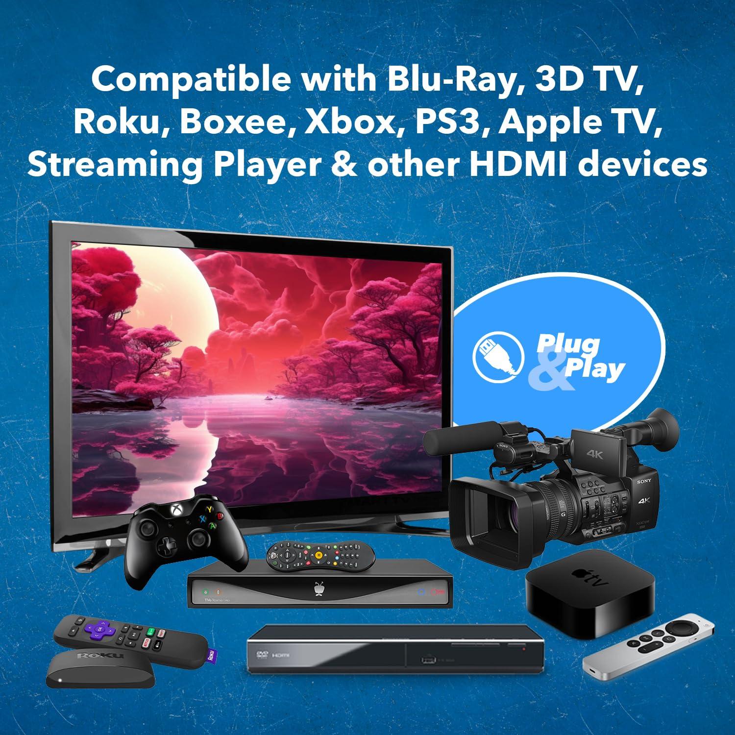 OREI OREI 4K HDMI Matrix Switch 4 X 2 Bundle with 6-Feet HDMI Cable 4K with Ethernet | IR Audio Extractor Arc EDID HDCP 2.- Remote Control