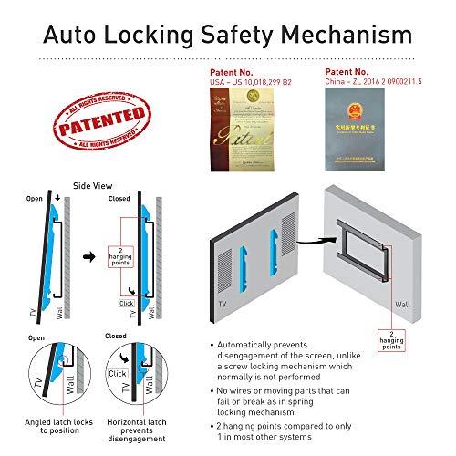 Barkan Barkan TV Wall Mount with Integrated HDTV Indoor Antenna Holds up to 110 lbs Auto Lock Patented Max Range 35 Mile Fits LED OLED LCD TVA31 Black 19 - 65 Tilt Antenna TV Mount