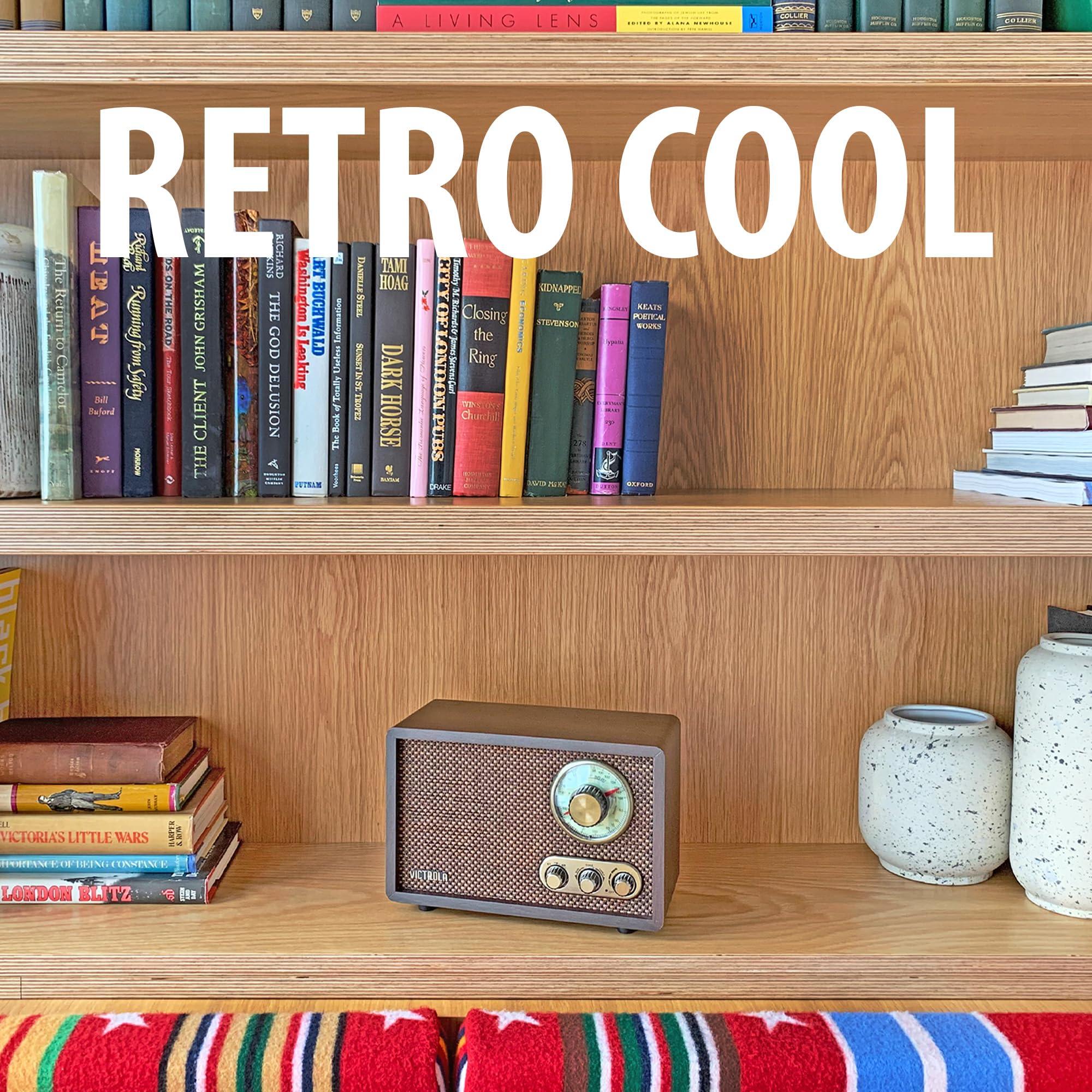 Victrola Victrola Retro Wood Bluetooth Radio with Built-in Speakers, Elegant & Vintage Design, Rotary AM/FM Tuning Dial, Wireless Streaming, Espresso