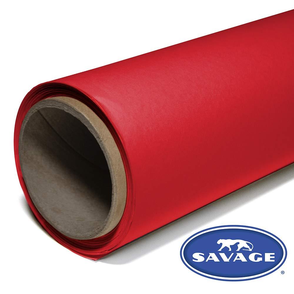 Savage Savage Seamless Paper Photography Backdrop - Color #8 Primary Red, Size 53 Inches Wide x 18 Feet Long, Backdrop for YouTube Videos, Streaming, Interviews and Portraits - Made in USA