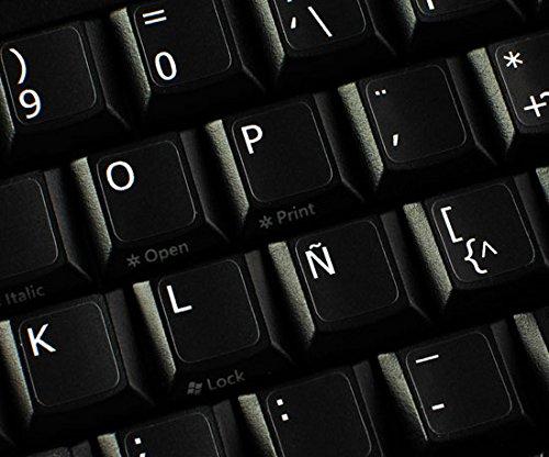 4Keyboard REPLACEMENT SPANISH LATIN AMERICAN KEYBOARD LABELS WITH BLACK BACKGROUND
