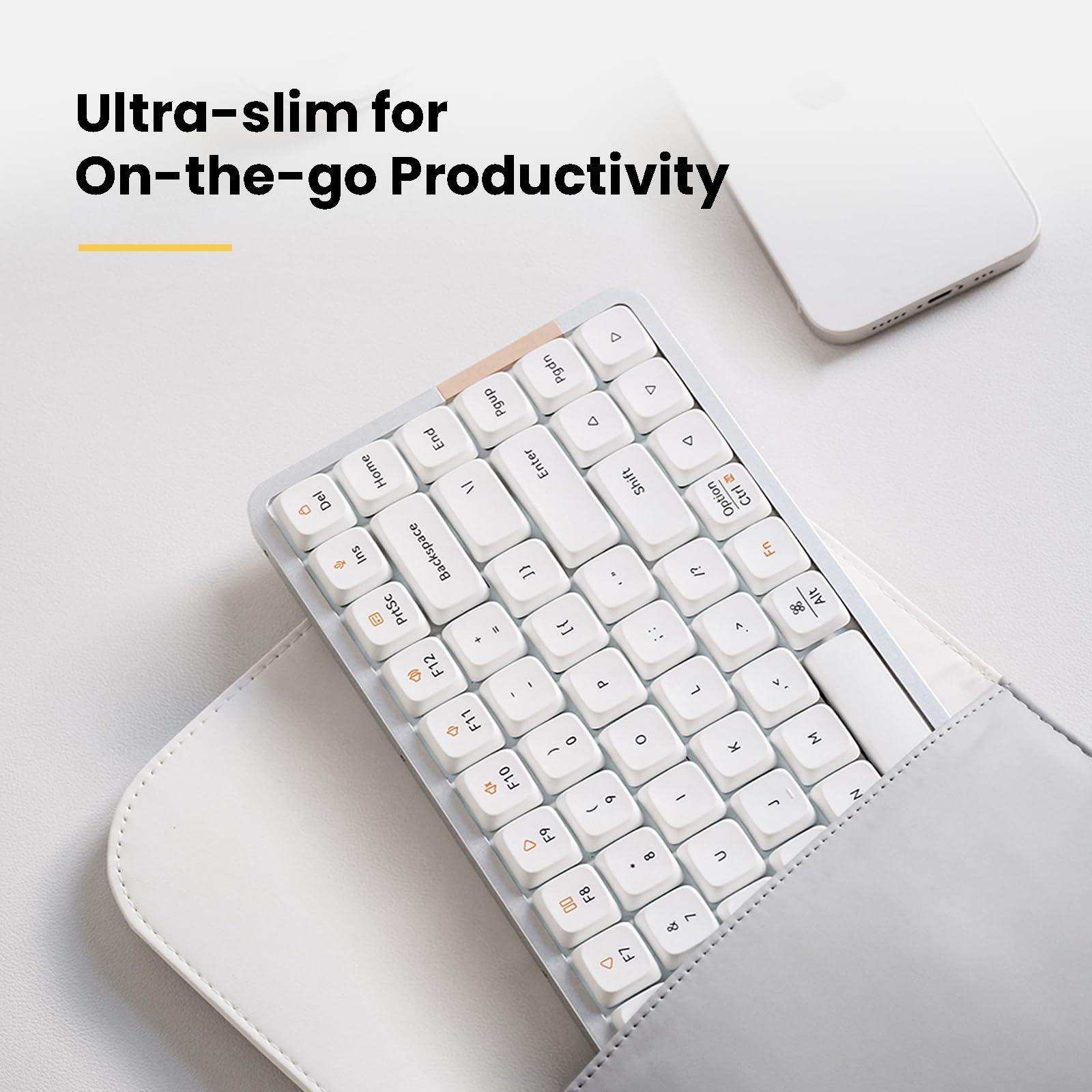 LOFREE LOFREE Flow100 Low Profile Mechanical Keyboard, 75 percent Rechargeable Wireless Keyboards with Bluetooth and Wired Connection, Ghost Linear Switches and Phantom Tactile Switches