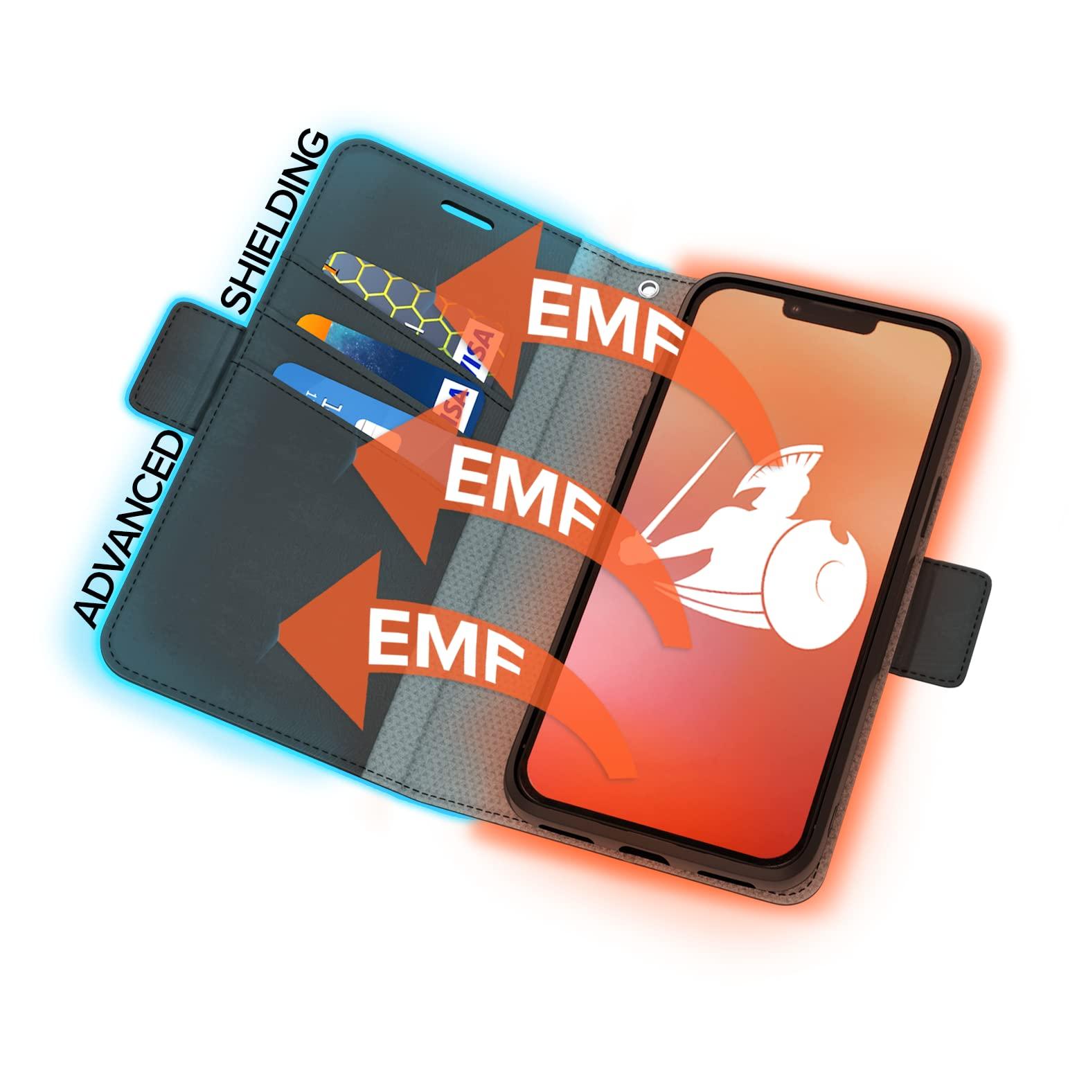 DefenderShield DefenderShield EMF Protection & 5G Anti Radiation iPhone 13 Pro Max Case - RFID Blocking EMF Shield Detachable Wallet Case Black