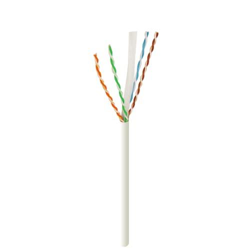 LOGICO LOGICO Cat6 UTP Bulk Ethernet Network Cable 23AWG 550Mhz Pure Copper Riser White 1000ft