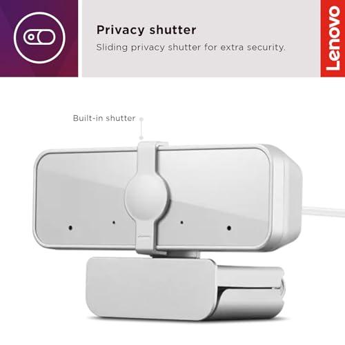 Lenovo Lenovo HD 1080p Webcam (300 FHD) - Monitor Camera with 95 Wide Angle, 360 Rotation Pan & Tilt, Dual Microphones Attachable Desktop Cam with Privacy Shutter for Remote Work, Streaming & Gaming