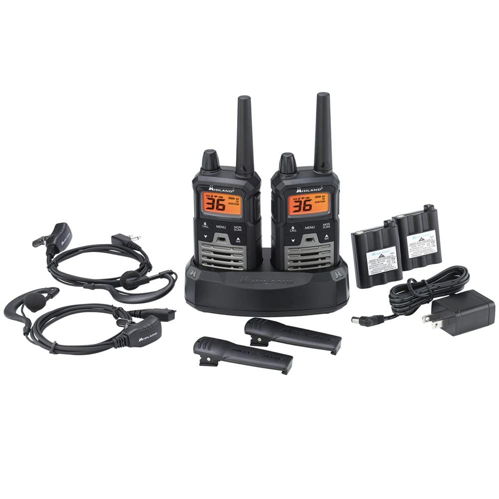 Midland Midland T290VP4 High Powered GMRS Two Way Radios - 8 Pack Bundle w/Headsets & Chargers