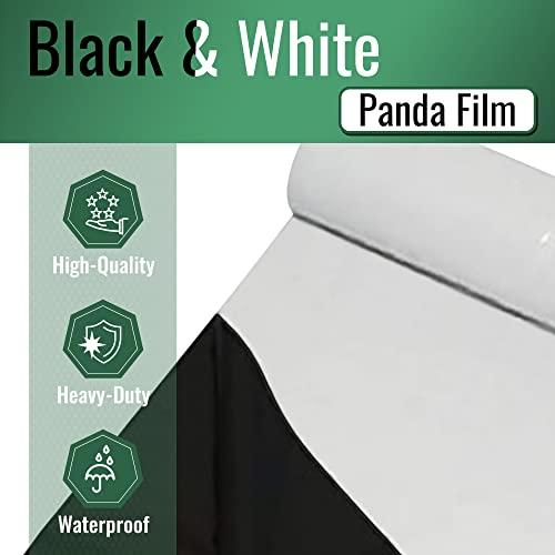 Grow1 DL Wholesale Black and White Panda Film, Plastic Sheeting Heavy-Duty for Light Reflection, Greenhouse, Poly Film, 10' x 10' 5.5 Mil Thick