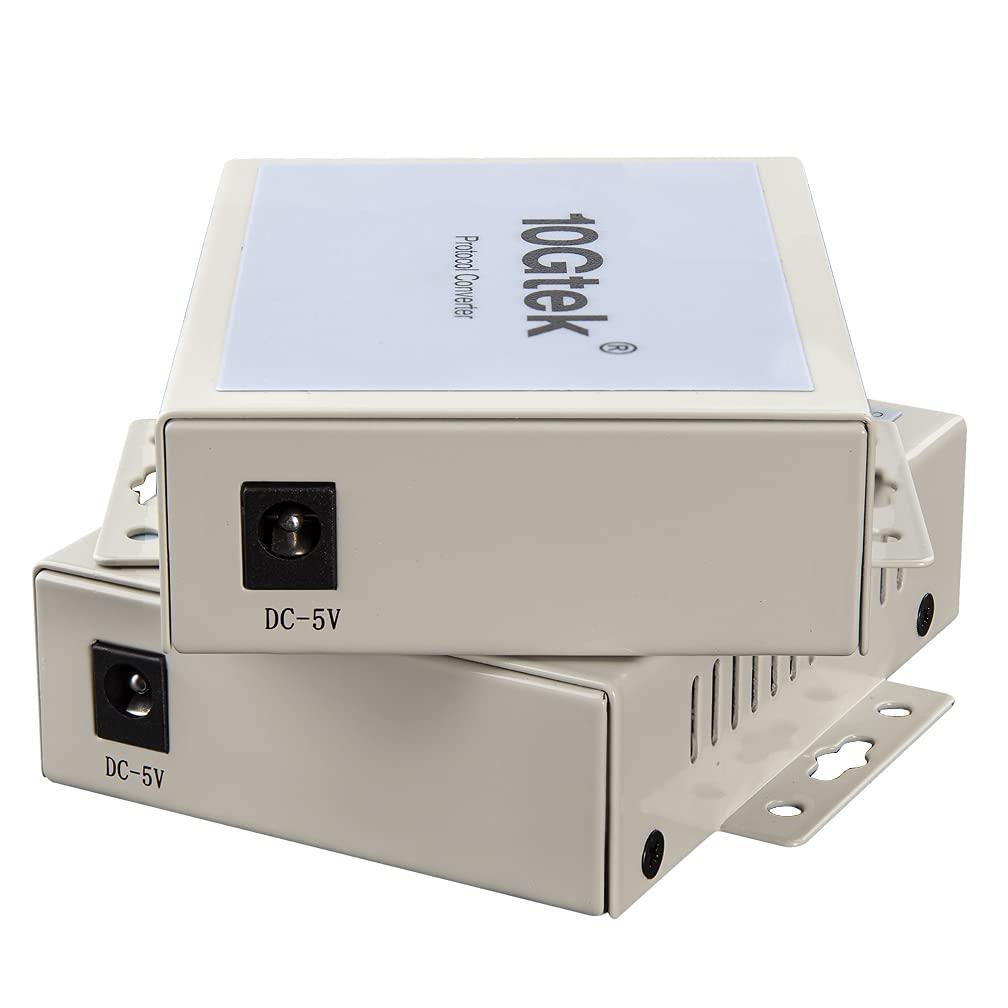 10Gtek Serial RS232 to Fiber Optic Media Converter, Serial Communication Data Converter Device Server, SM Bidi SC 1310nm 20km, Daisy-Chain or Redundant-Ring FO