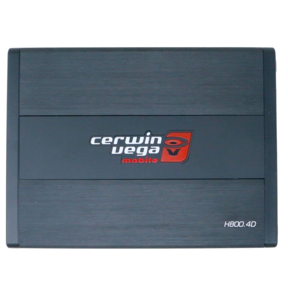 Cerwin Vega Mobile CV Cerwin Vega 4 Channel Full Range Digital Amplifier - 800W RMS, Class D Amp with Selectable Crossovers, High Efficiency, 4CH/2CH Modes for Superior Car Audio, Compact and Versatile Design - H800.2D